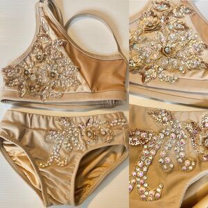 Kids Gold Dance Costume Set